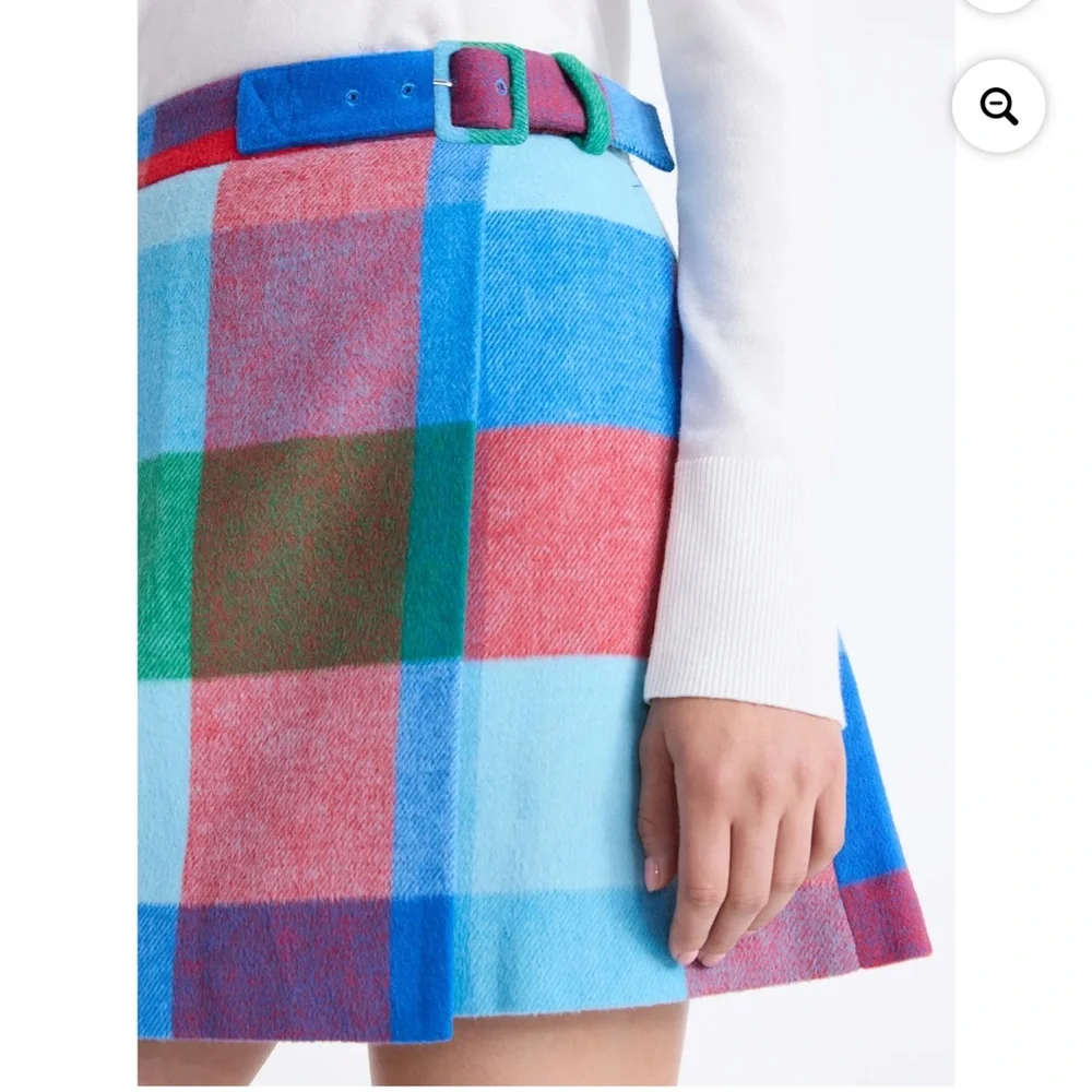 Plaid Mini Skirt in Blue & Green